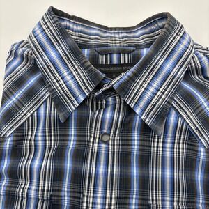 EXPRESS Long Sleeve Shirt‎ Men's Pearl Button Down Blue Size Medium 15-15 1/2